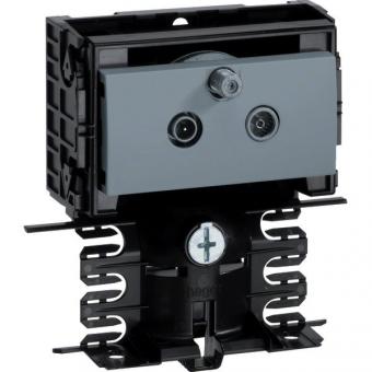 tehalit Geräteträger-Technikteil DATA Durchgangsdose SL 20x80mm, Dekor Aluminium 