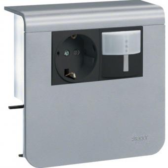 tehalit Geräteträger Steckdose+PIR zu Sockelleistenkanal SL 20x55mm, Dekor Aluminium 