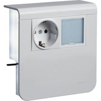 tehalit Geräteträger Steckdose+LED zu Sockelleistenkanal SL 20x80mm, verkehrsweiß 