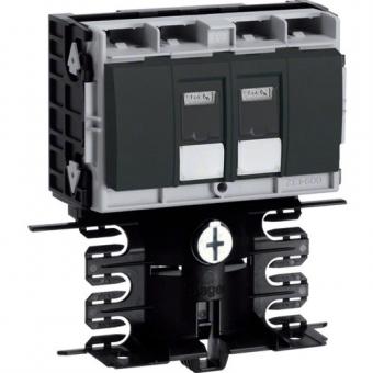 tehalit Geräteträger-Technikteil Datenanschluss 2xCat.6A zu SL 20x80mm, graphitschwarz 