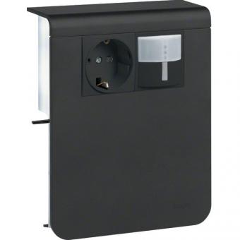 tehalit Geräteträger Steckdose+PIR zu Sockelleistenkanal SL 20x115mm, graphitschwarz 