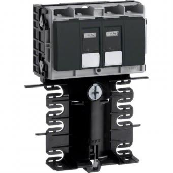 tehalit Geräteträger-Technikteil Datenanschluss 2xCat.6A zu SL 20x115mm, graphitschwarz 