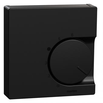 Merten Zentralplatte Raumtemperaturregler-Einsatz mit Wechselkontakt, System M (schwarz matt) 