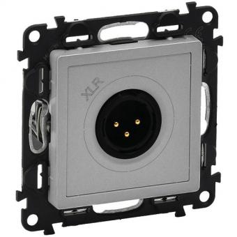 Legrand Valena Life, XLR-Dose 3-polig männlich (aluminium) 
