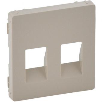 Legrand Valena Life, Abdeckung für 2-fach Lautsprecherdose mit Federklemmen (mandelweiß) 