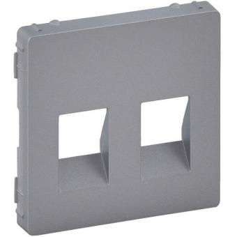 Legrand Valena Life, Abdeckung für 2-fach Lautsprecherdose mit Federklemmen (aluminium) 