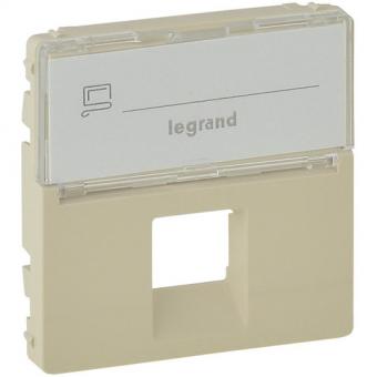 Legrand Valena Life, Abdeckung RJ11/RJ45 mit Beschriftungsfeld 1-fach (mandelweiß) 