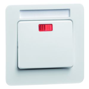 Peha Standard - Wippe, reinweiß, Beschriftungsfeld, rote Linse 