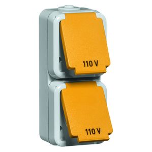 Peha - US NEMA-Steckdose 2fach, grau 5-20 R, 20 A 125 V 
