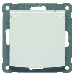 Peha Badora - Steckdose SCHUKO mit Schraubklemmen, mit Klappdeckel, alu 