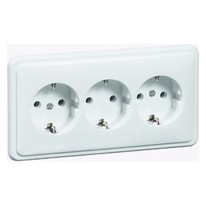 Peha Standard - Steckdose SCHUKO 3fach, reinweiß  