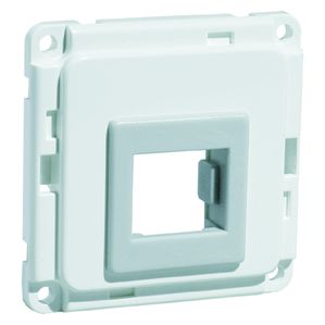 Peha Compacta - Zentralplatte für 1 Modular Jack, reinweiß, mit Attema-Befestigungs-Clip B 
