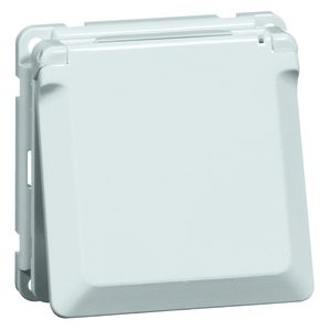 Peha Compacta - Steckdose SCHUKO Einbau, tiefschwarz Klappdeckel 