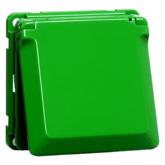 Peha Compacta - Steckdose SCHUKO Einbau, grün Klappdeckel 