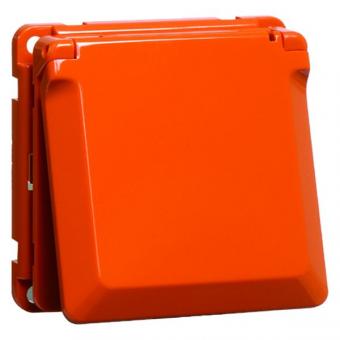 Peha Compacta - Steckdose SCHUKO Einbau, orange Klappdeckel 