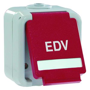 Peha - Steckdose SCHUKO, rot EDV, Beschriftungsfeld 