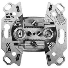 Wisi DB05 - Universal Antennendose, Durchgangsdose 2 Loch - 10,0 dB 