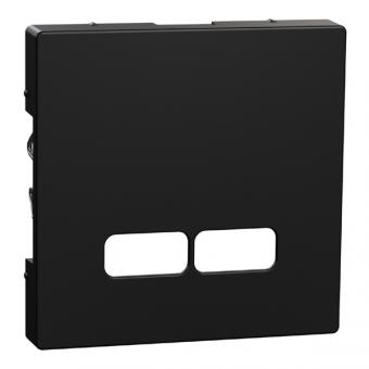 Merten  Zentralplatte für USB-Einsatz, System M (schwarz matt) 