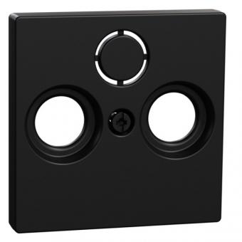 Merten  Zentralplatte für Antennensteckdosen, System M (schwarz matt) 