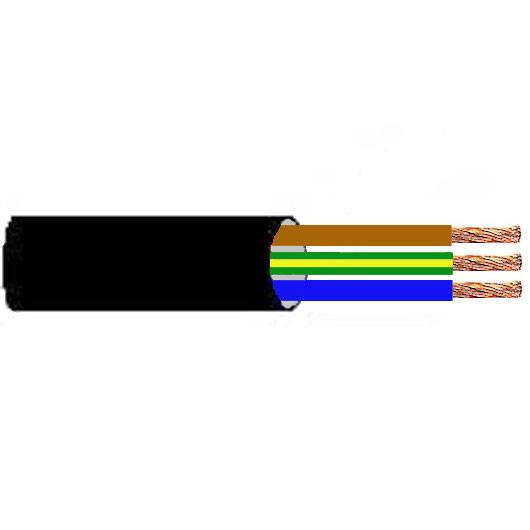 Kunststoff-Kabeltrommel, 25m Kabel, IP44 H05RR-F 3G1,5mm², schwarze  Gummileitung