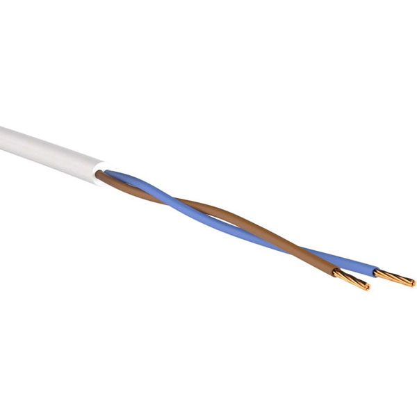 PVC Lampen-Kabel Flachkabel weiß 2-adrig