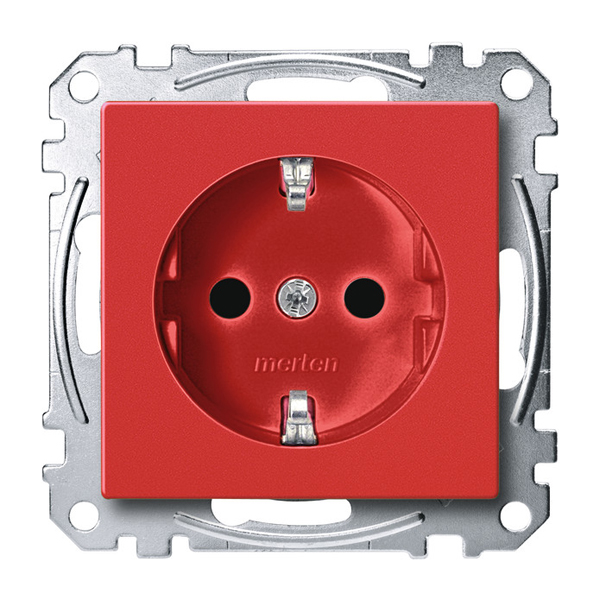 Merten SCHUKO-Steckdose, System M, für Sonderstromkreise, rubinrot